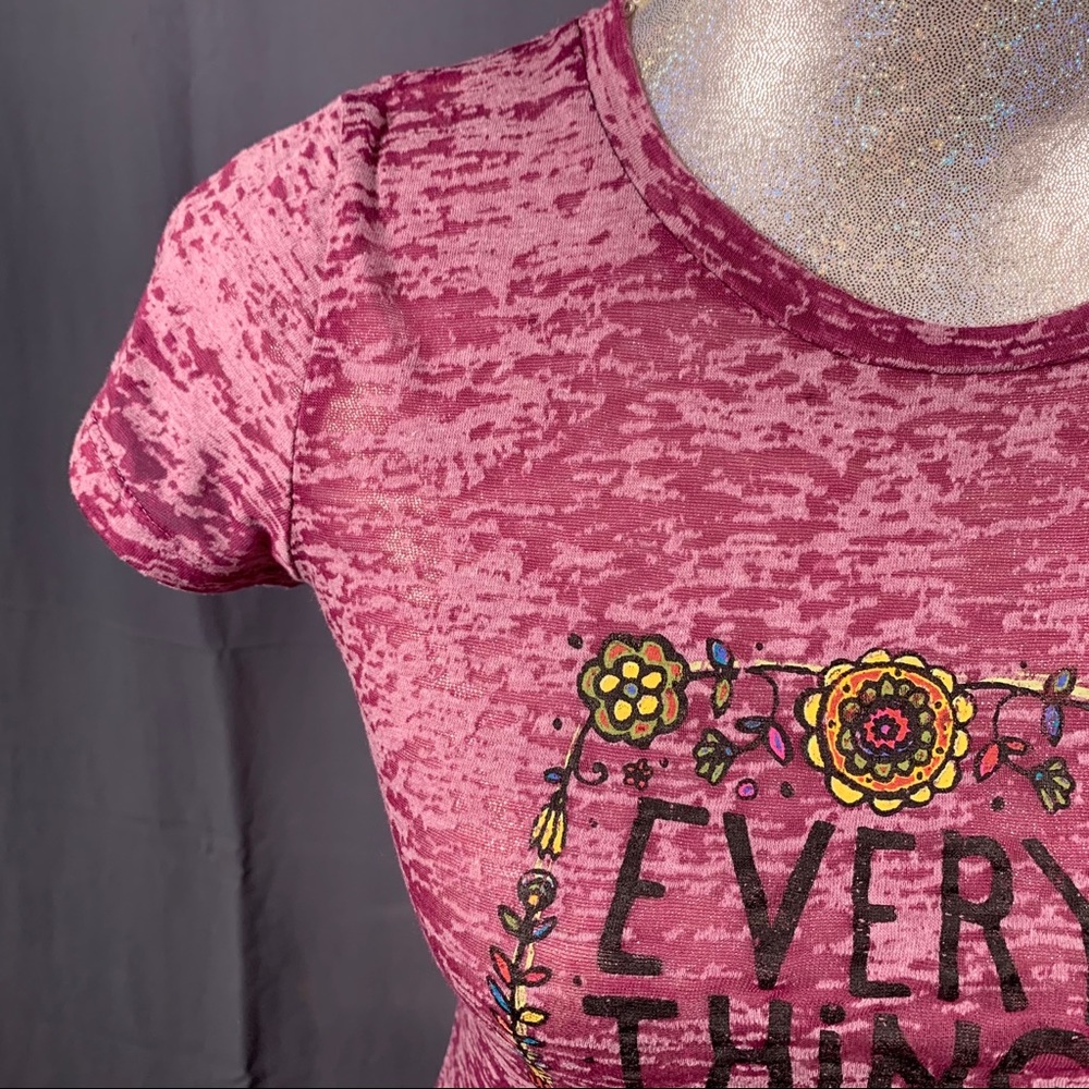 NEW Natural Life Purple Boho Burnout Tee (S) - Picture 7 of 13